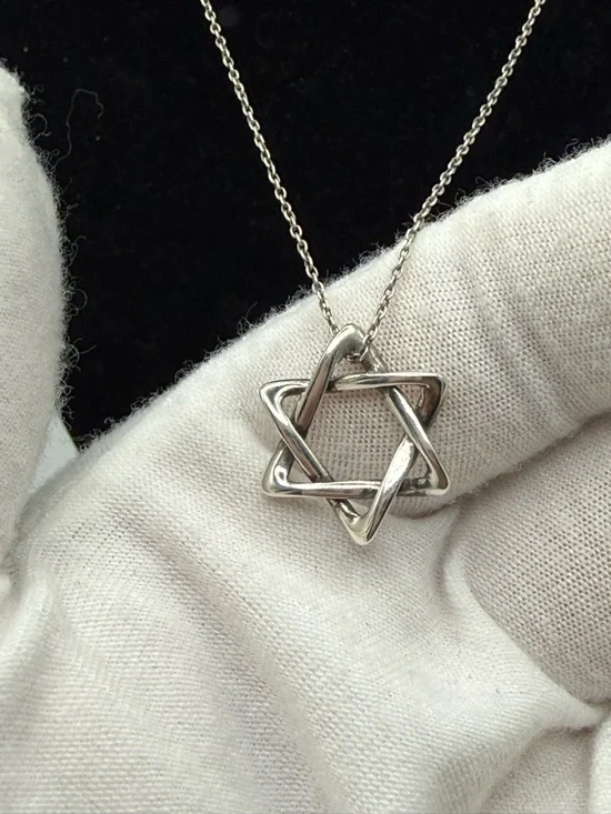 TIFFANY&Co. Tiffany Elsa Peretti Star of David Necklace/Chain Sterling Silver - Picture 6 of 10